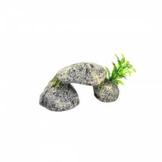 Decor pentru Acvariu Enjoy Piatra cu Plante 13x6.6x5.5cm