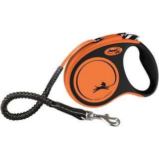 Lesa Retractabila Flexi Xtreme M 5m/35kg, PORTOCALIU cu NEGRU 21427