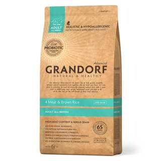 GD-Dog 4 Tipuri de Carne & Brown Rice Adult All Breeds 12 kg