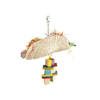 DuvoPlus Jucarie deosebita Pasari, Taco De Porumb Cu Cuburi De Lemn, Multicolor, M: 36x19x40 cm