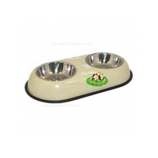 Castron metal dublu cu margine cauciuc 2x0.5 l