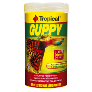 Tropical Hrană de bază pentru Pești Guppy si alte specii de Pești Vivipari, GUPPY Tropical Fish, 100ml/ 20 Gr.