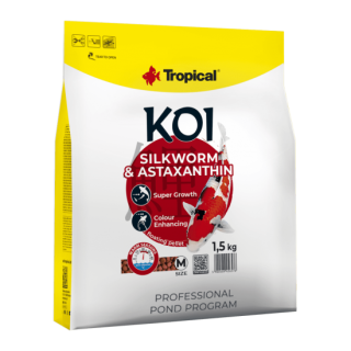 Tropical Hrana pentru pesti KOI, TROPICAL Fish, viermi de matase si astaxantina, pellet M- 1.5 KG