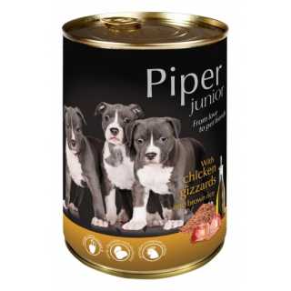 Piper Conserve catei Junior, cu Pipote de Pui si Orez brun, SET 12 X 400 GR.