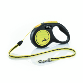 Lesa pentru caini Flexi Neon reflectorizanta cu snur S 5M