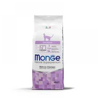 MONGE Hrana completa SuperPremium Pisici Sterilizate cu carnita delicioasa de Pui 10 KG