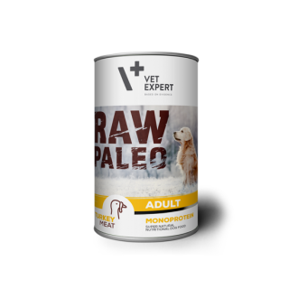 Raw Paleo Hrana umeda pentru caini adult, cu carne de Curcan, conserva Monoproteica 400 GR.