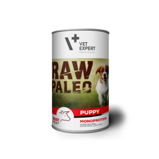 HRANA UMEDA PENTRU CAINI RAW PALEO PUPPY, CARNE DE VITA, 800 G