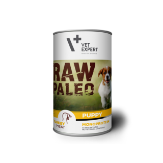 HRANA UMEDA PENTRU CAINI, RAW PALEO PUPPY, CARNE DE CURCAN, 800 G