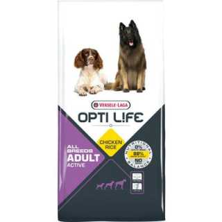 Versele Laga Hrana uscata caini activi Opti Life Active, cu Pui delicios si Orez, 12,5 KG.