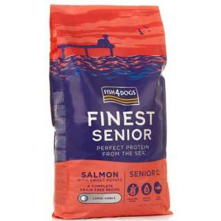 FISH4DOGS Finest SENIOR SOMON şi Cartofi dulci, TALIE MARE Kibble 12 Kg