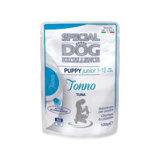 Monge Hrana Umeda Pentru Caini Puppy&Junior, cu Ton gustos, Special Dog Excellence, Set 6 Plicuri X 100 GR.