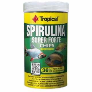Tropical Hrană de origine vegetală sub formă de chips, SUPER SPIRULINA FORTE CHIPS Tropical Fish, 1000ml/ 520 GR.