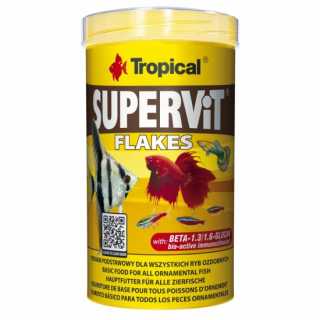 Tropical Hrană Pești Omnivori sau Crustacea care preferă să mănânce pe coloana de apă, SUPERVIT, Tropical Fish,100ml, 20 Gr.