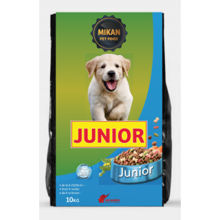 Hrană uscată completa pentru câini juniori, MIKAN JUNIOR 10 KG.