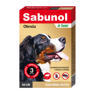 DR.Seidel Zgarda antiparazitara caini, SABUNOL DOG GPI, 10-25 KG,, Gold 50 cm