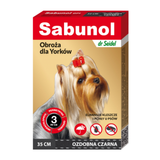 DR.Seidel Zgarda antiparazitara caini, SABUNOL DOG GPI, 2-10 KG. Negru, 35 cm
