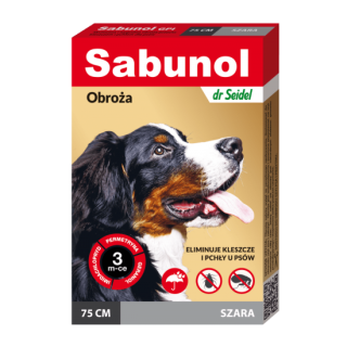 DR.Seidel Zgarda antiparazitara caini, SABUNOL DOG GPI, 25-50 KG. Gri, 75 cm